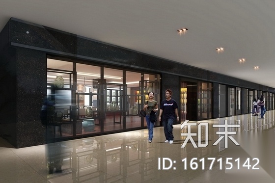 现代药商贸城虫草行店面设计装修施工图（含效果）cad施工图下载【ID:161715142】