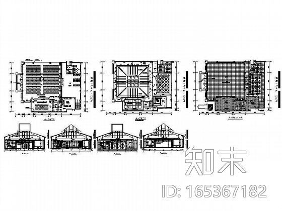 某酒店会议室装修设计图cad施工图下载【ID:165367182】