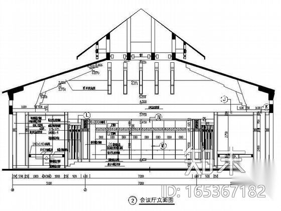 某酒店会议室装修设计图cad施工图下载【ID:165367182】