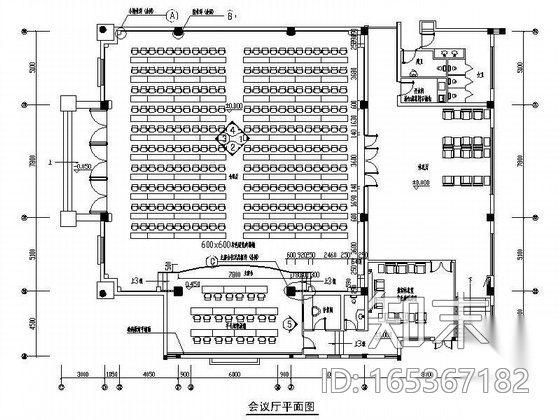 某酒店会议室装修设计图cad施工图下载【ID:165367182】
