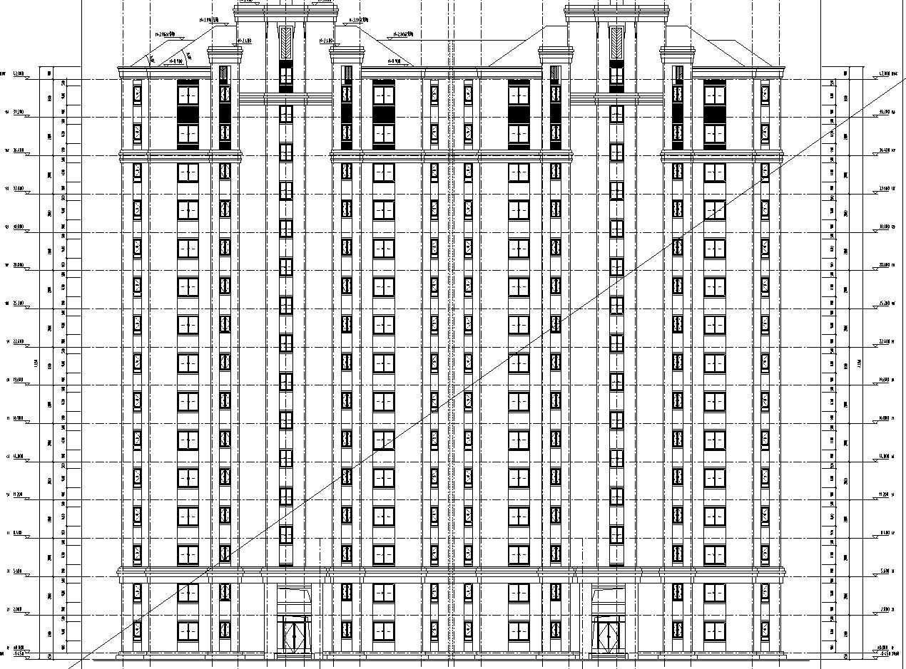 [上海]欧陆风格新凯家园住宅建筑施工图cad施工图下载【ID:165624164】