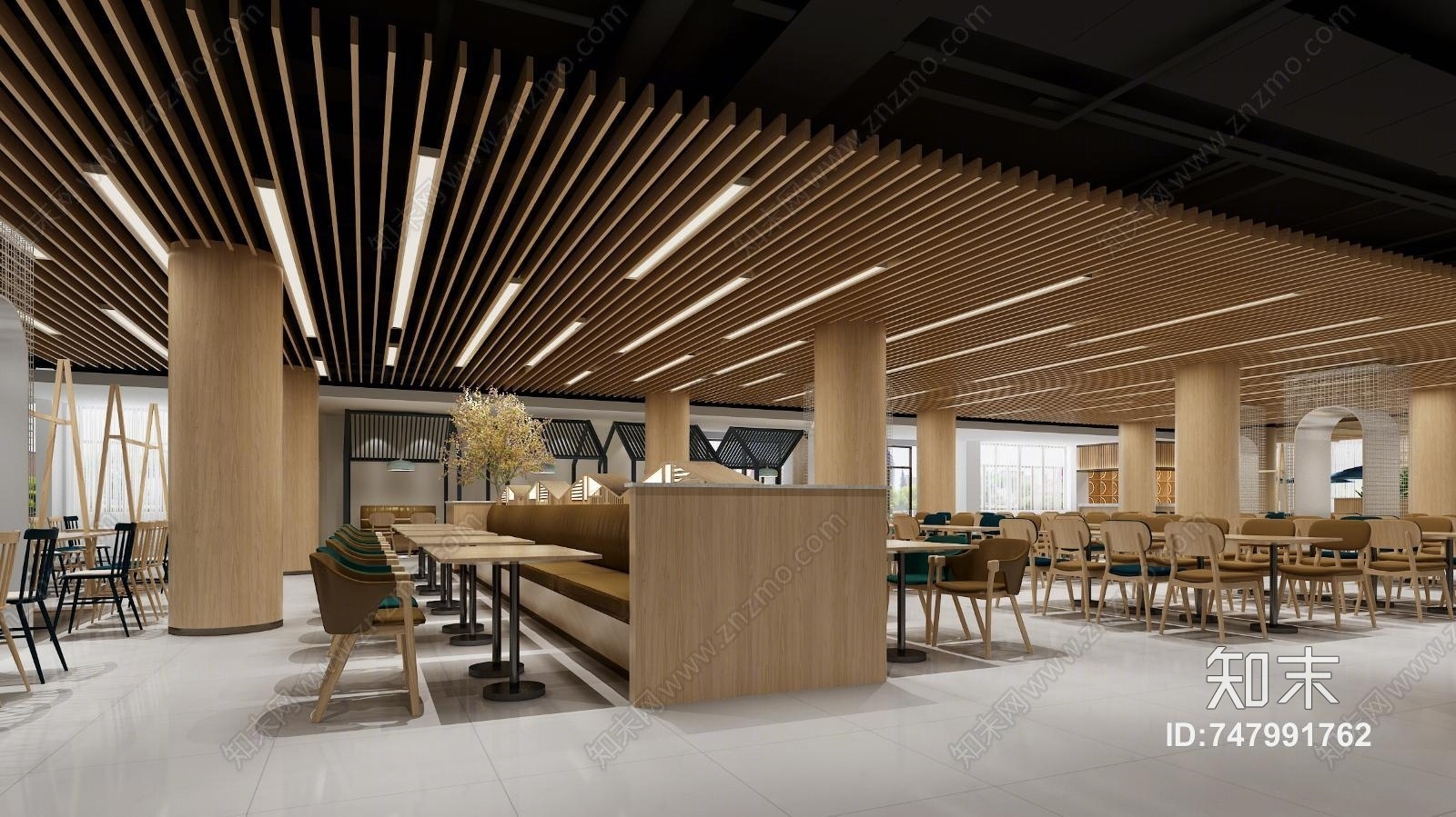 现代大学餐厅3D模型下载【ID:747991762】