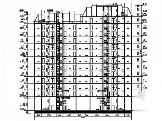 [鄂尔多斯]某十二层简欧式住宅楼建筑施工图cad施工图下载【ID:168114160】