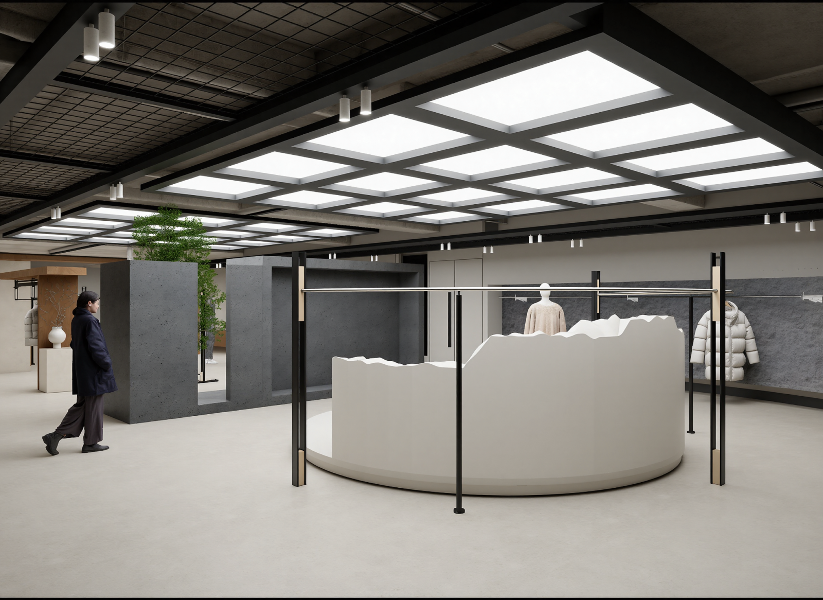 工业服装展厅3D模型下载【ID:1215078065】