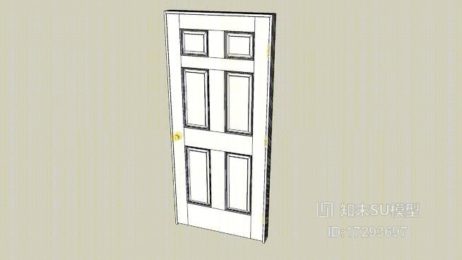 室内单开门SU模型下载【ID:17293697】