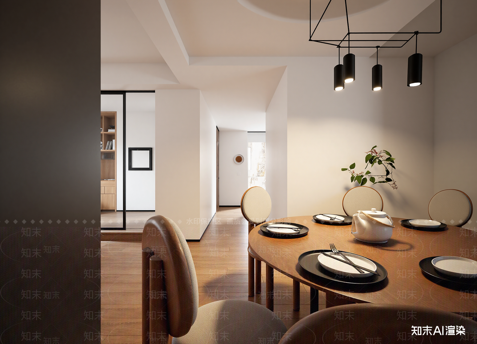 现代家居餐厅3D模型下载【ID:1214686055】