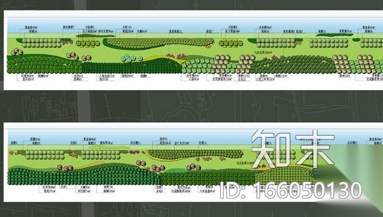 上海某滨河道路景观绿化设计cad施工图下载【ID:166050130】