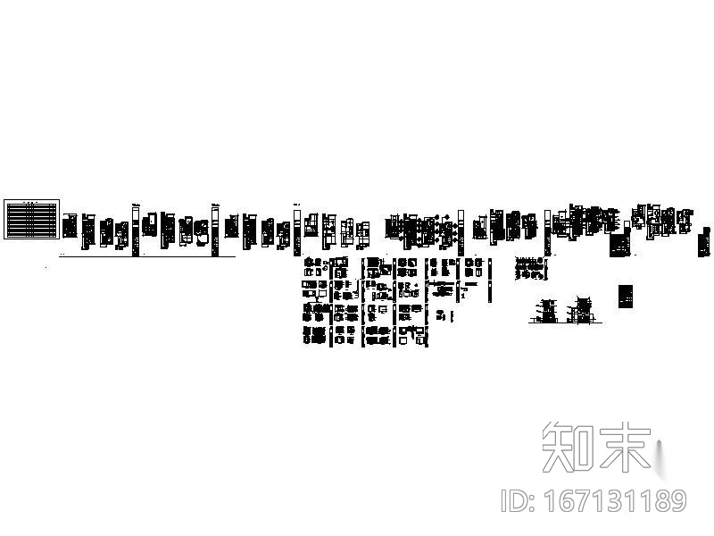 [河南]地中海风格联排别墅装修图cad施工图下载【ID:167131189】