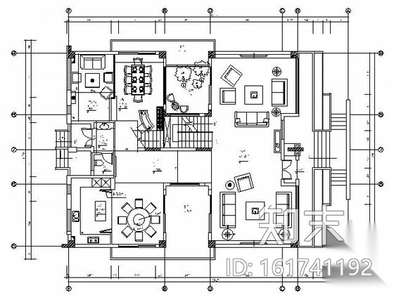 [东莞]三层欧式豪华别墅施工图cad施工图下载【ID:161741192】