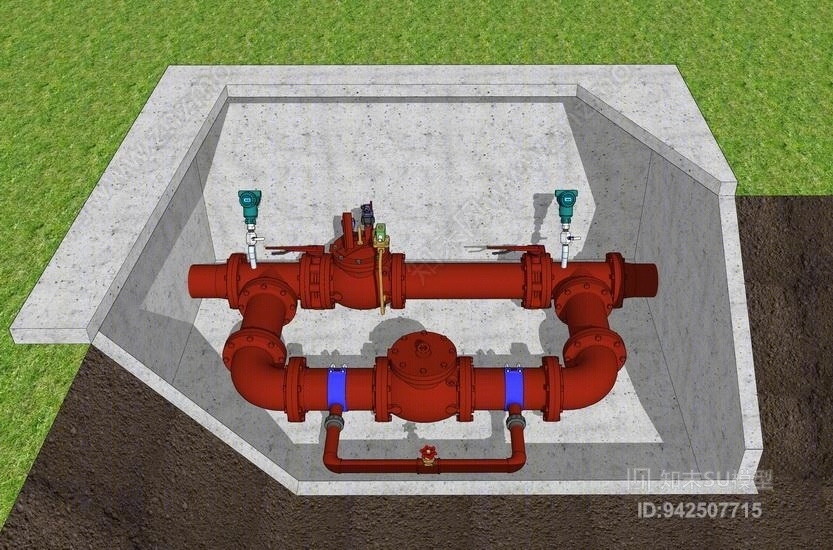 地下管道控制阀门SU模型下载【ID:942507715】