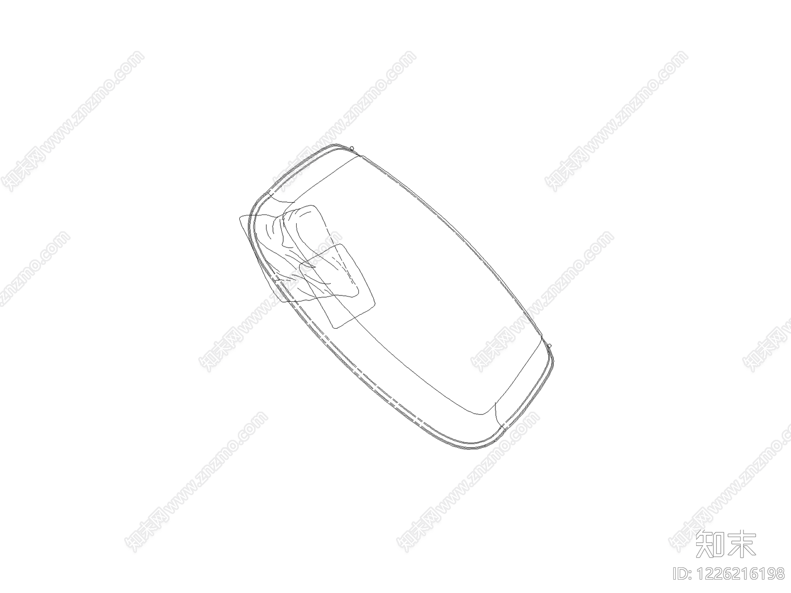现代,极简床CAD图纸