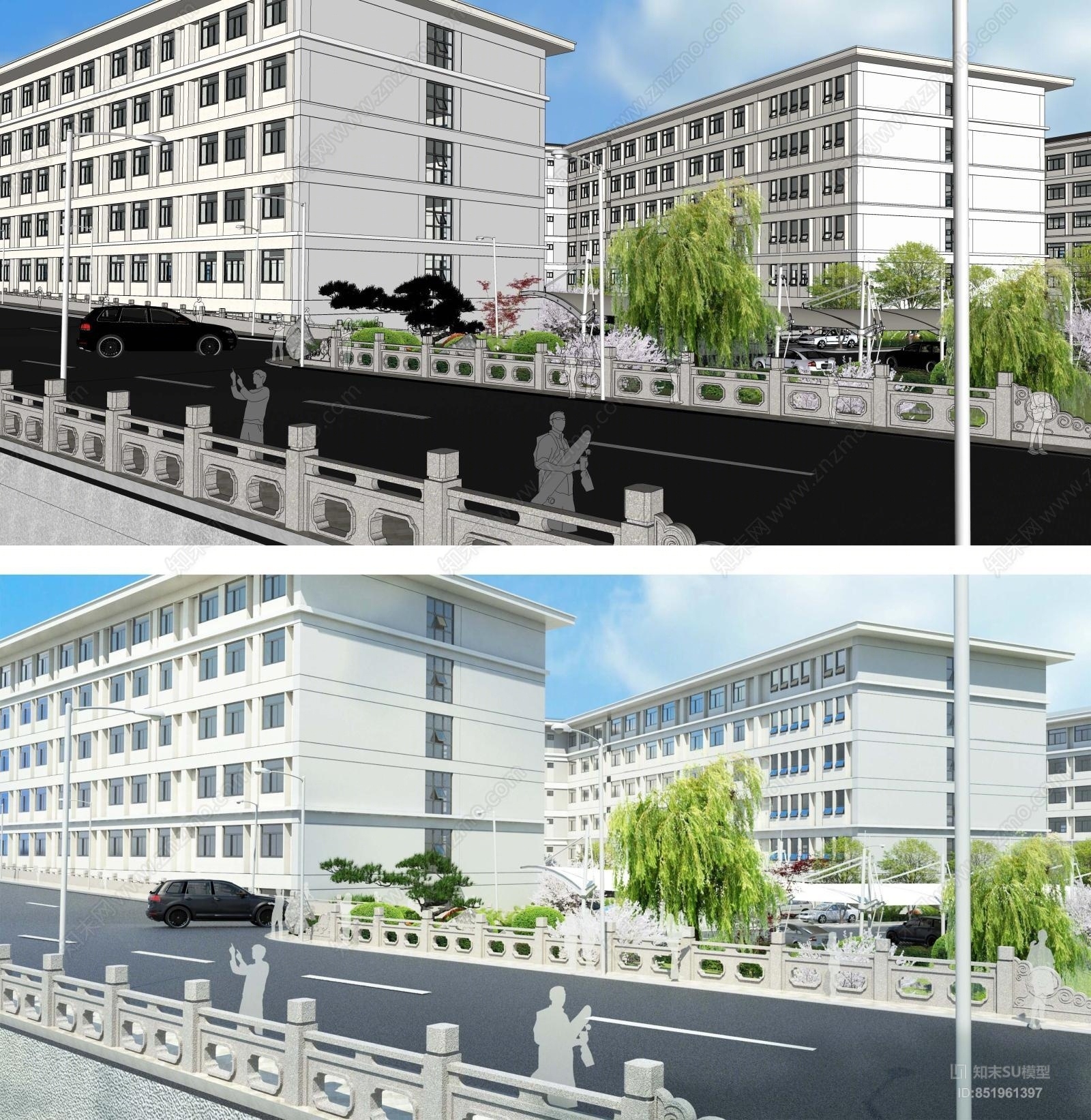 现代风格大学SU模型下载【ID:851961397】