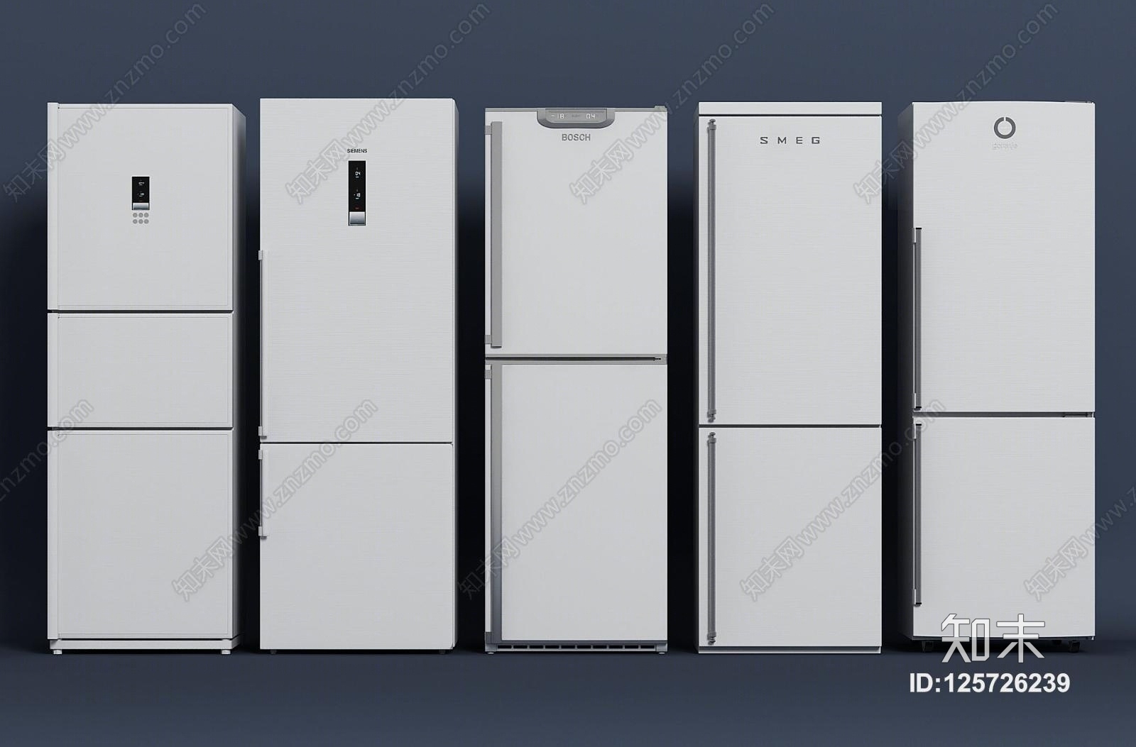 单开门冰箱组合模型3D模型下载【ID:125726239】