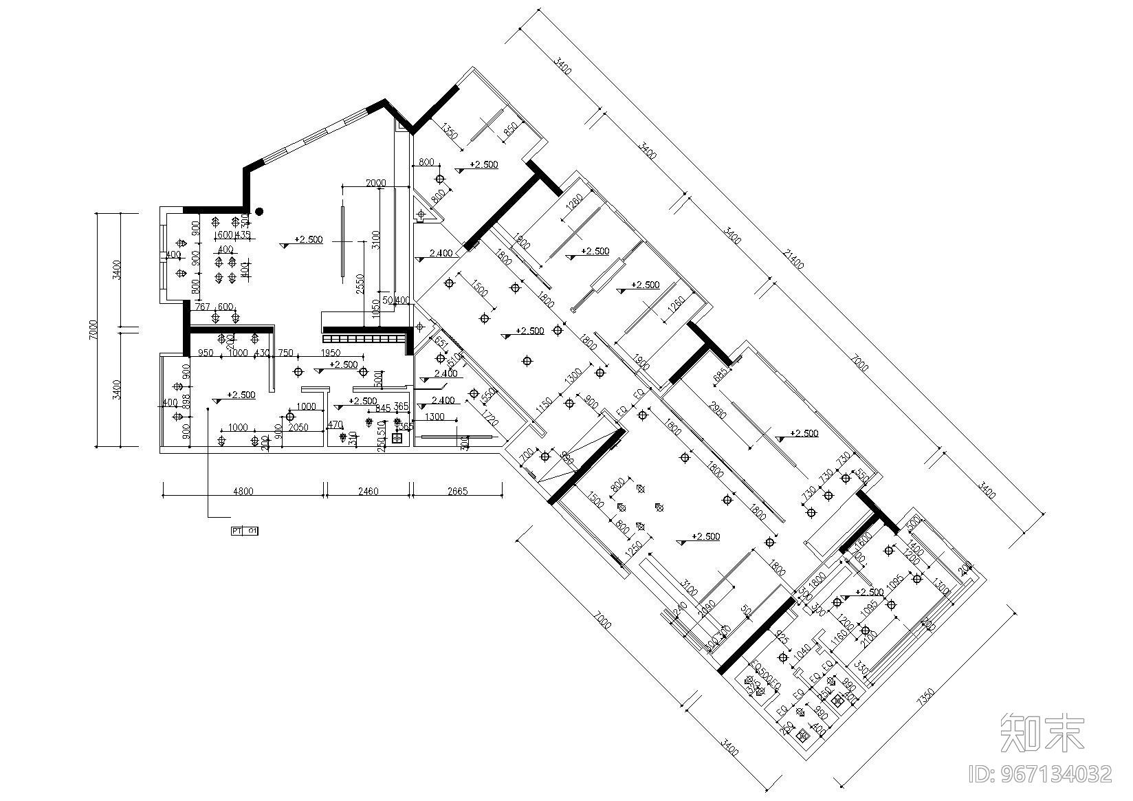 [武汉]融海投资办公室设计施工图+效果图施工图下载【ID:967134032】