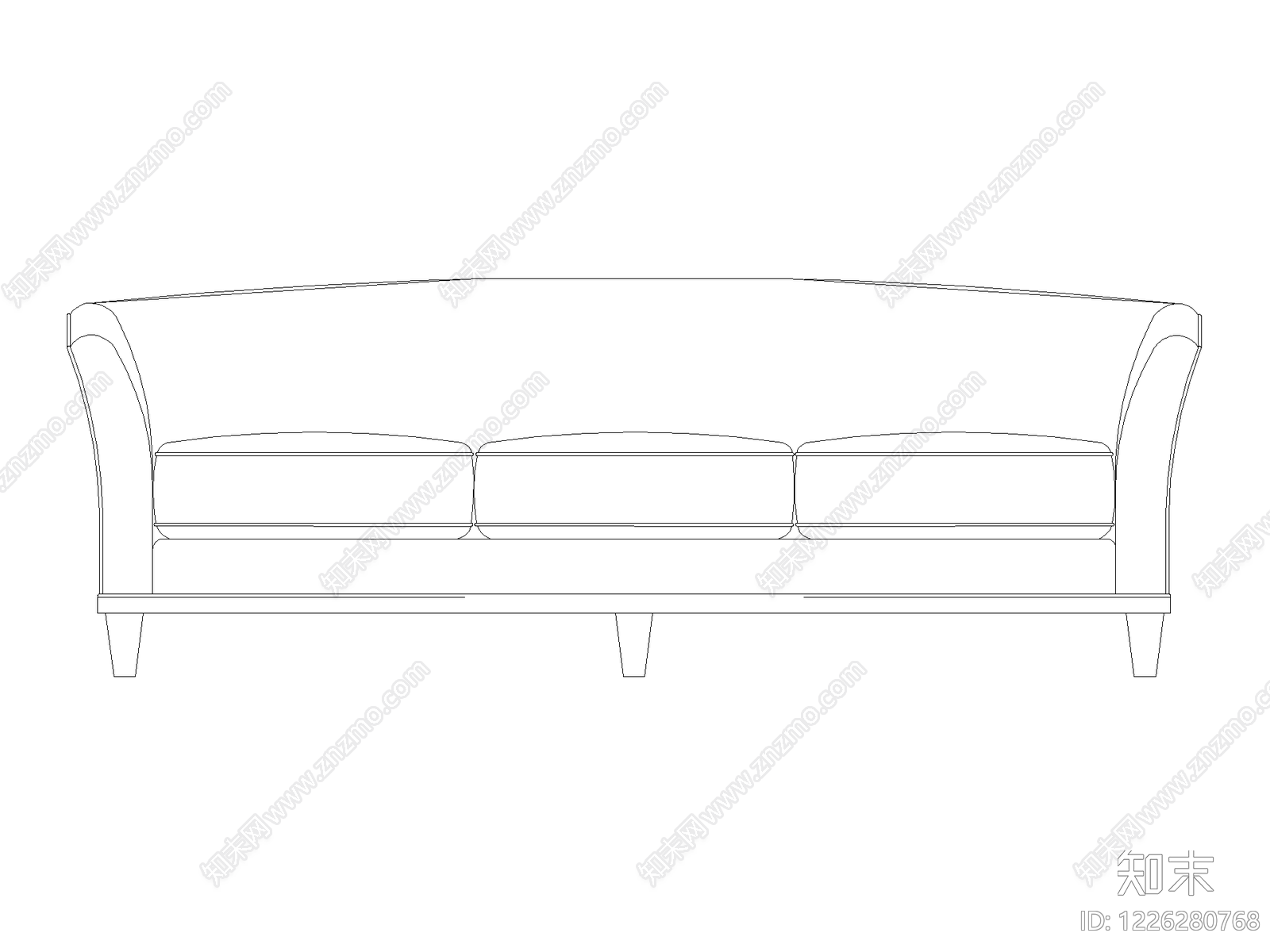 沙发cad施工图下载【ID:1226280768】