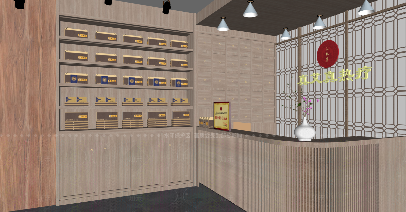 新中式其他店铺SU模型下载【ID:1215975487】