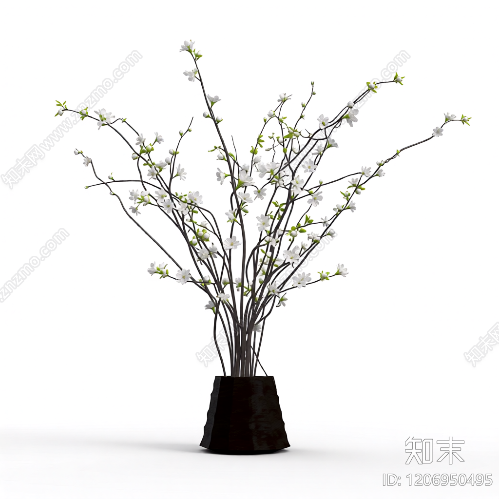 盆栽花卉装饰3D模型下载【ID:1206950495】