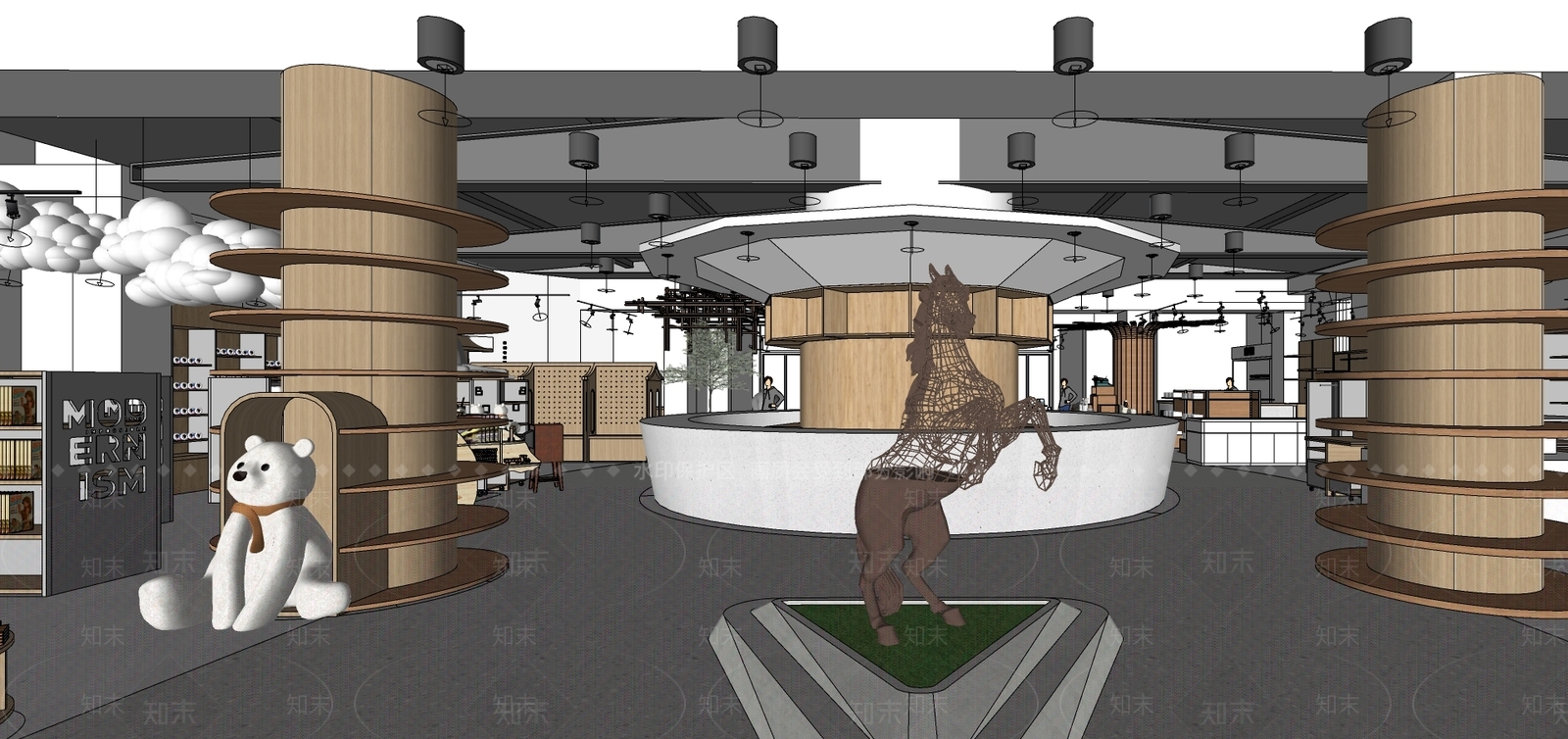 现代书店SU模型下载【ID:1105811772】