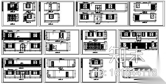某单位大堂办公室装饰图立面cad施工图下载【ID:161844118】