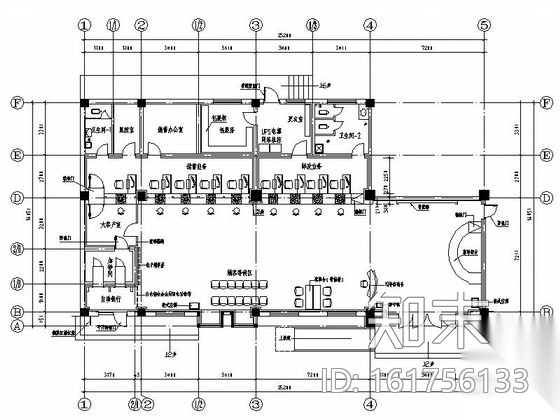 [安徽]某大型办公服务大厅室内设计CAD施工图cad施工图下载【ID:161756133】