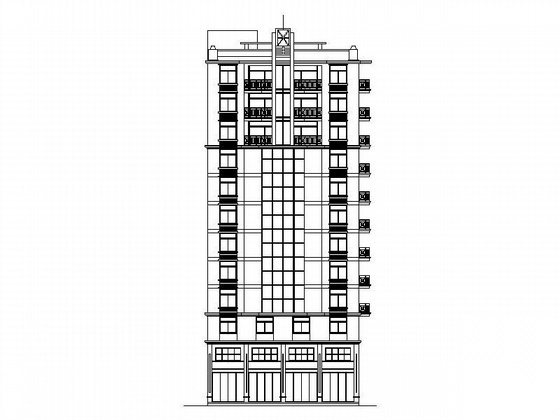 某十一层顶层复式商住楼建筑施工图含效果图施工图下载【ID:168462194】