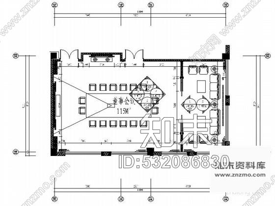 施工图120㎡董事长会议室装修图cad施工图下载【ID:532086830】