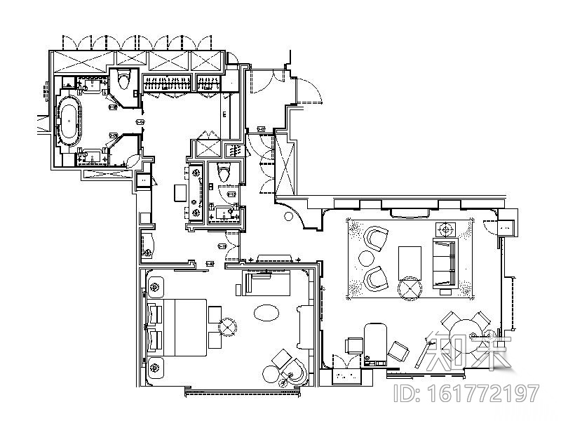 [上海]高端度假酒店全套设计CAD施工图（含实景图）cad施工图下载【ID:161772197】