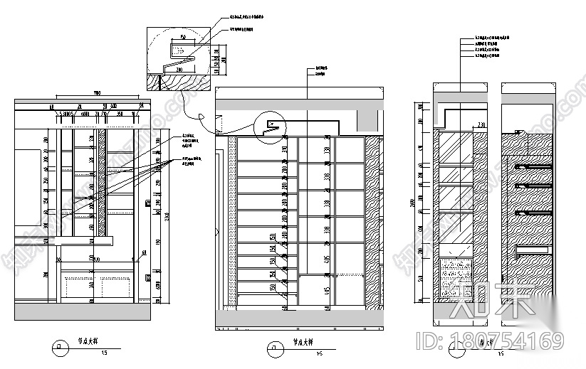 赞成林枫黑色空间现代简约样板间设计施工图（附效果图）cad施工图下载【ID:180754169】