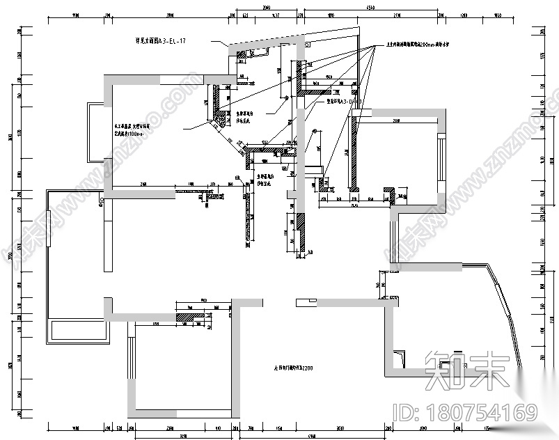 赞成林枫黑色空间现代简约样板间设计施工图（附效果图）cad施工图下载【ID:180754169】