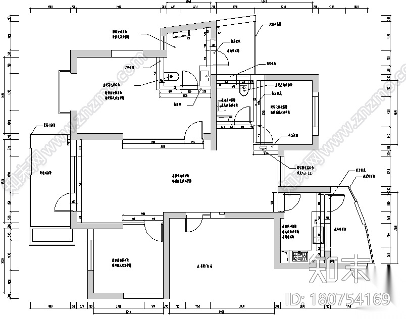 赞成林枫黑色空间现代简约样板间设计施工图（附效果图）cad施工图下载【ID:180754169】