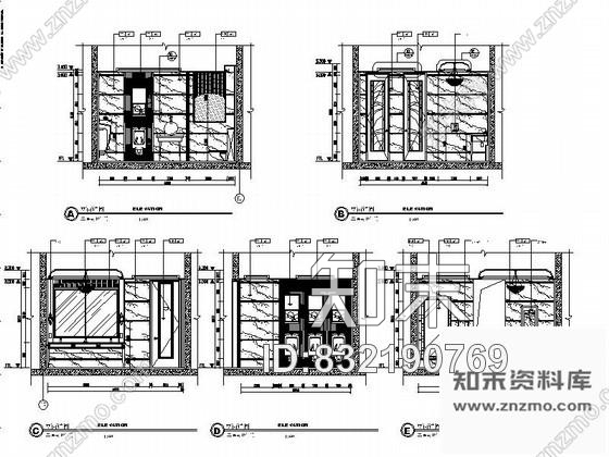 图块/节点山东某大酒店公共卫生间立面图cad施工图下载【ID:832190769】