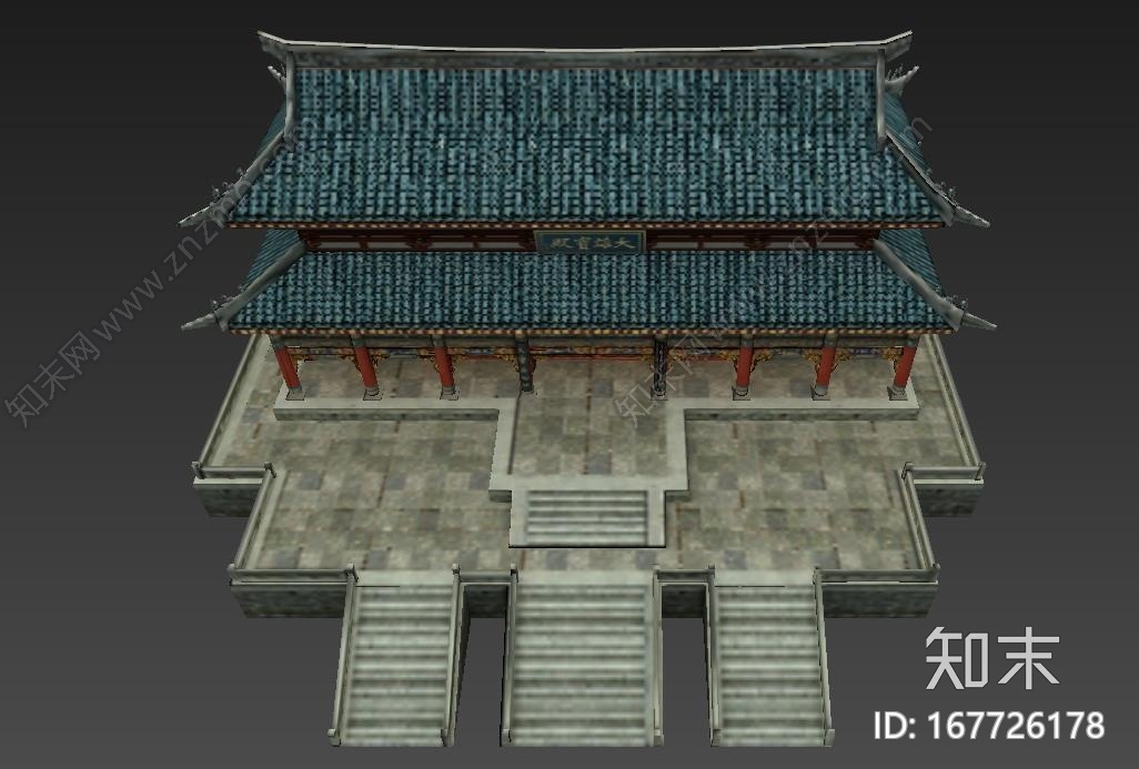 古建筑/大雄宝殿，正殿皇宫高精度简模！UV已分好。CG模型下载【ID:167726178】