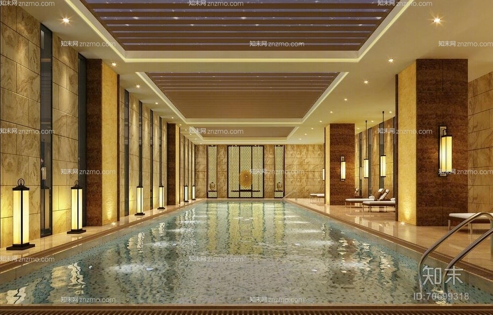 新中式黑色金属地灯3D模型下载【ID:70699318】
