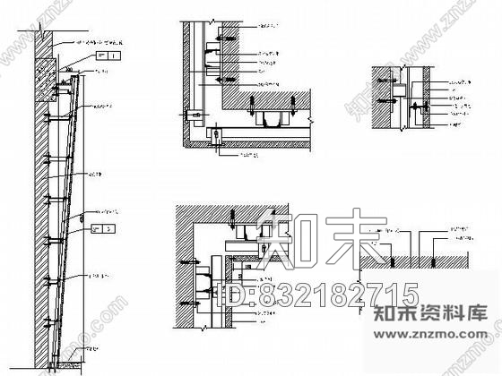 酒店石材干挂节点大样cad施工图下载【ID:832182715】