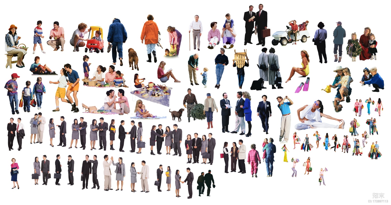 多形象多姿势人物免抠图13贴图下载