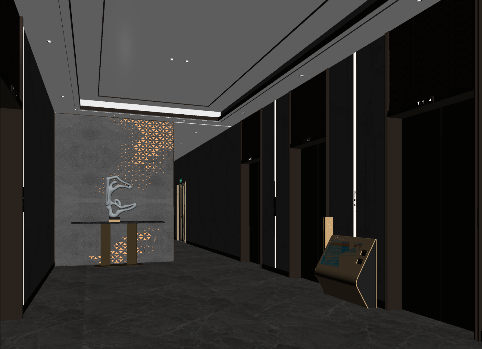 轻奢酒店大堂3D模型下载【ID:1215025391】