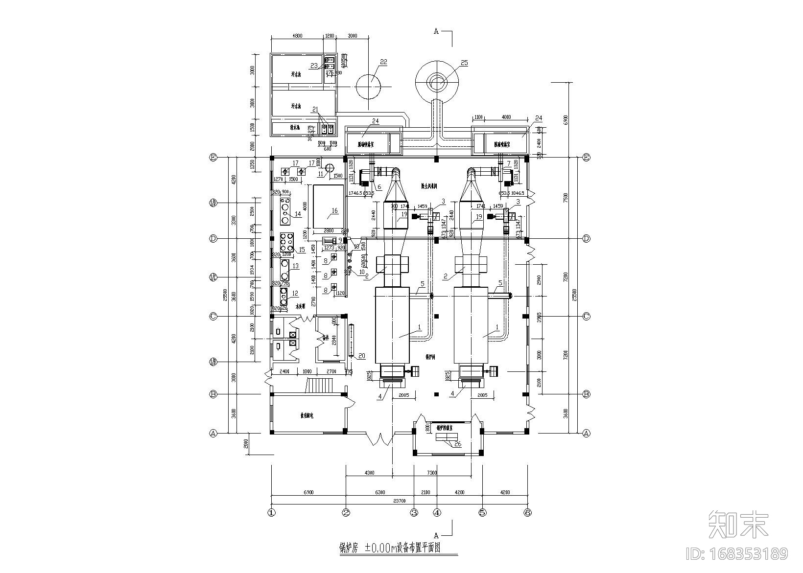 河南某制药厂锅炉房暖通施工图cad施工图下载【ID:168353189】