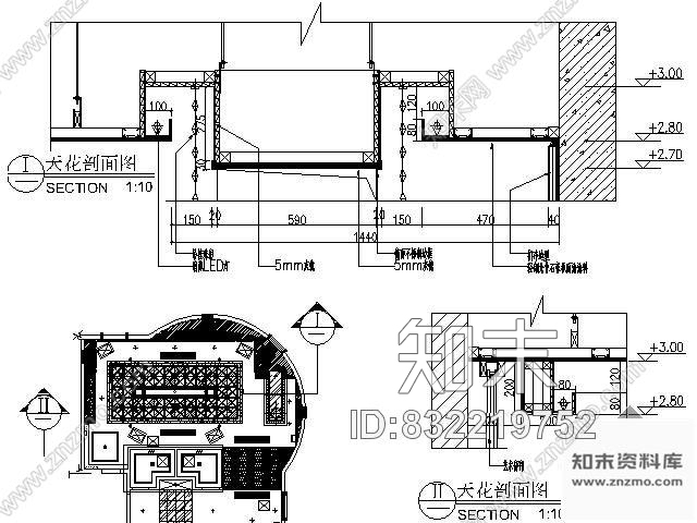 图块/节点KTV包间天花详图cad施工图下载【ID:832219752】