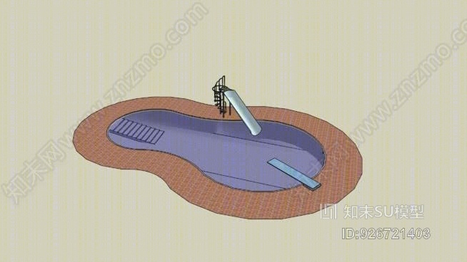 游泳池SU模型下载【ID:926721403】