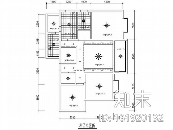 五套三居室装修图cad施工图下载【ID:161920132】