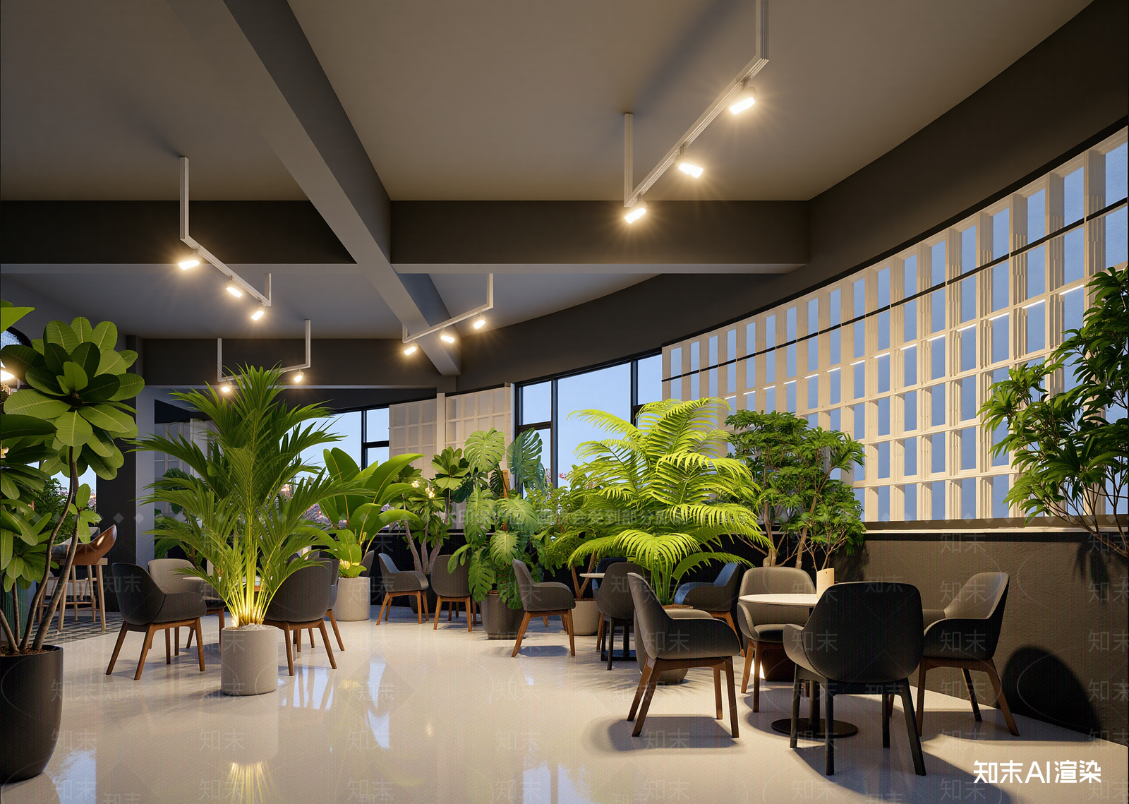 现代咖啡厅3D模型下载【ID:1214814335】