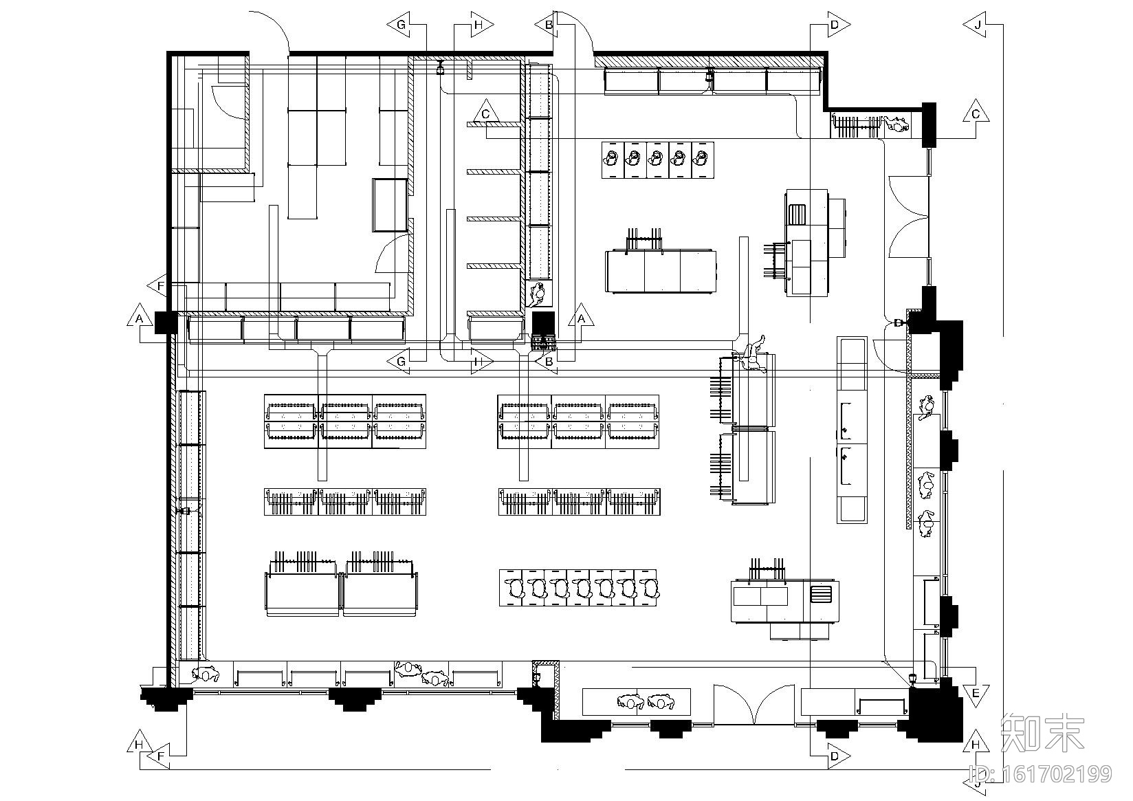 [南京​]243㎡进口服装专卖店室内施工图cad施工图下载【ID:161702199】