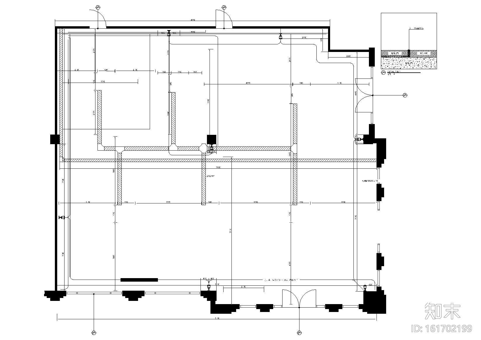 [南京​]243㎡进口服装专卖店室内施工图cad施工图下载【ID:161702199】