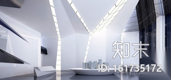 [湖北]简约现代黑白风格售楼处室内设计装修施工图（含效...cad施工图下载【ID:161735172】