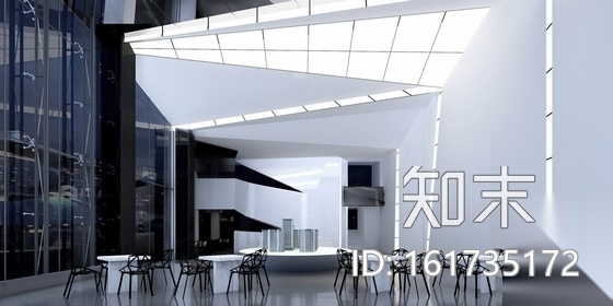 [湖北]简约现代黑白风格售楼处室内设计装修施工图（含效...cad施工图下载【ID:161735172】