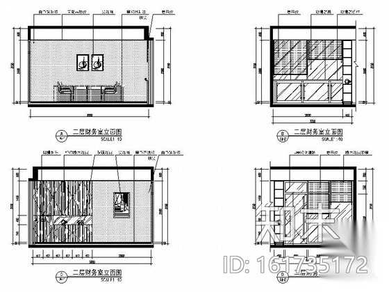 [湖北]简约现代黑白风格售楼处室内设计装修施工图（含效...cad施工图下载【ID:161735172】