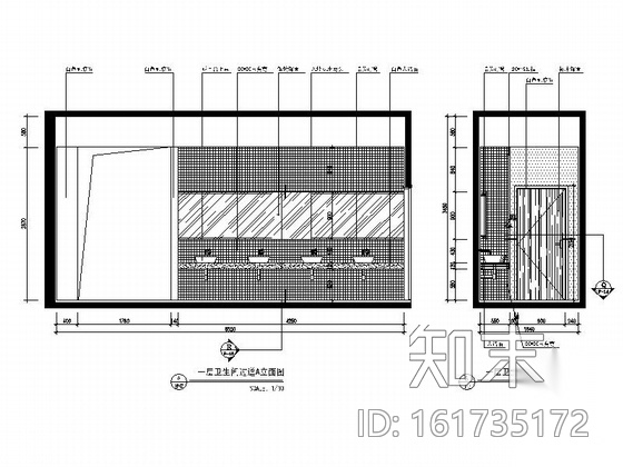 [湖北]简约现代黑白风格售楼处室内设计装修施工图（含效...cad施工图下载【ID:161735172】