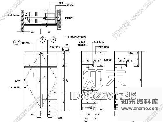 图块/节点套房衣柜详图cad施工图下载【ID:832261745】