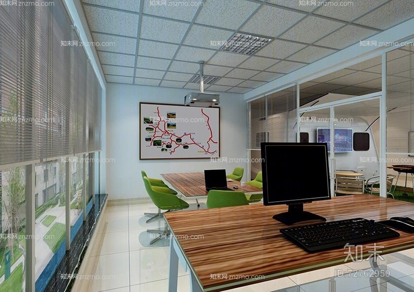 现代白色经理办公室3D模型下载【ID:72762950】