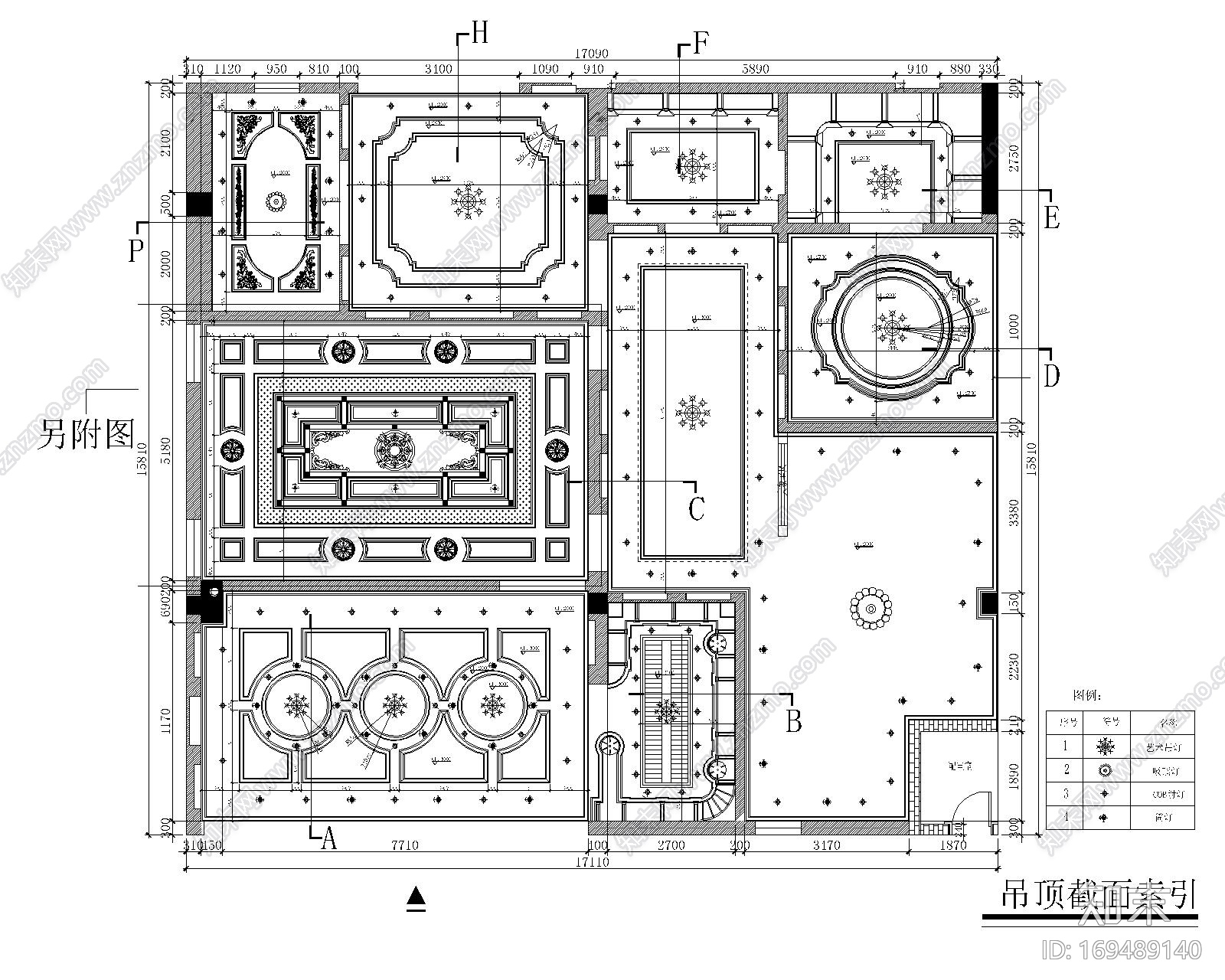 天花吊顶CAD图库施工图下载【ID:169489140】